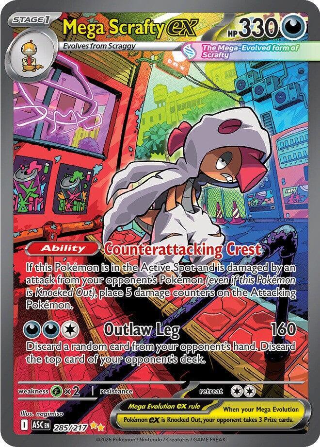 Mega Scrafty ex #285/217 - ME: Ascended Heroes - Near Mint