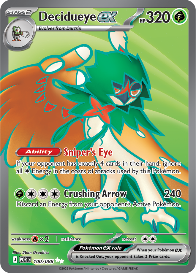 Decidueye ex #100/088 - ME03: Perfect Order - Near Mint