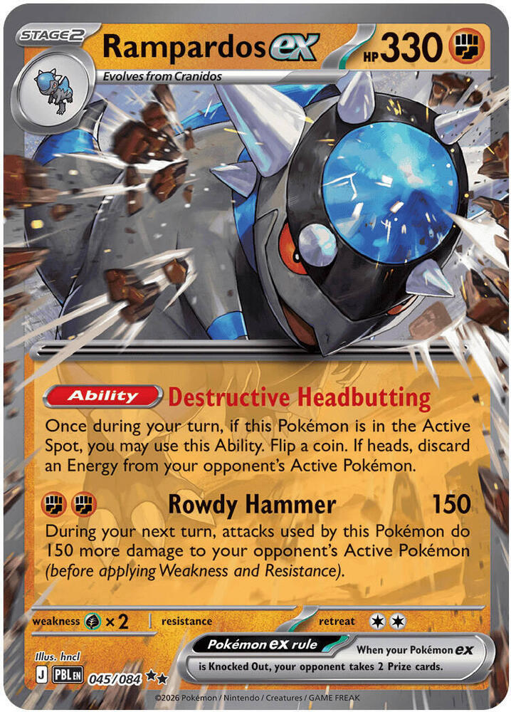 Rampardos ex #045/084 - ME05: Pitch Black - Near Mint