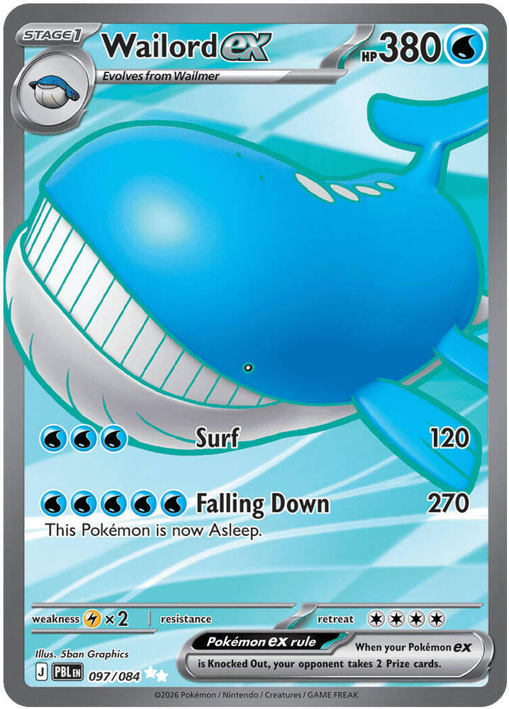 Wailord ex #097/084 - ME05: Pitch Black - Near Mint