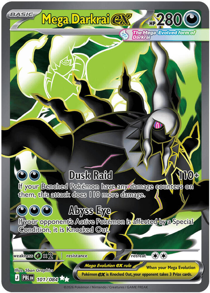 Mega Darkrai ex #101/084 - ME05: Pitch Black - Near Mint