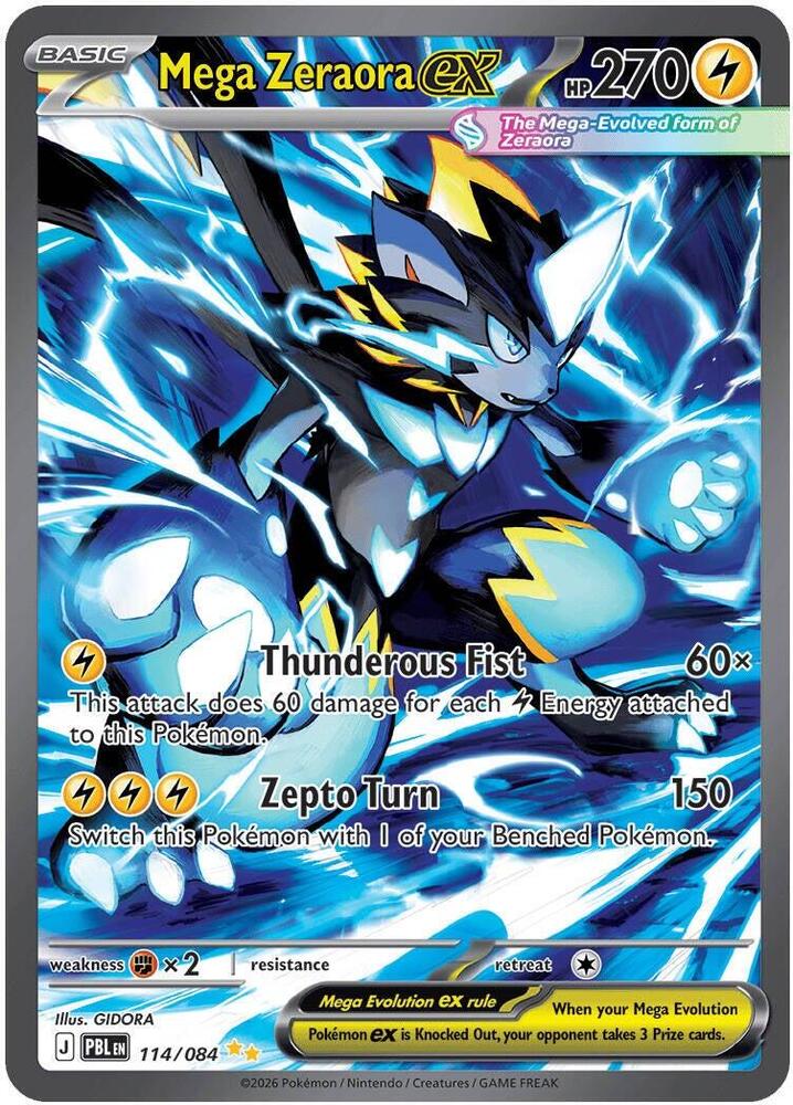 Mega Zeraora ex #114/084 - ME05: Pitch Black - Near Mint