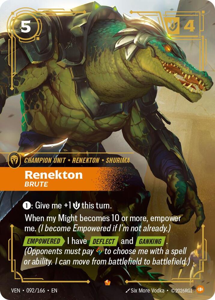 Renekton, Brute #092/166 - Vendetta - Near Mint