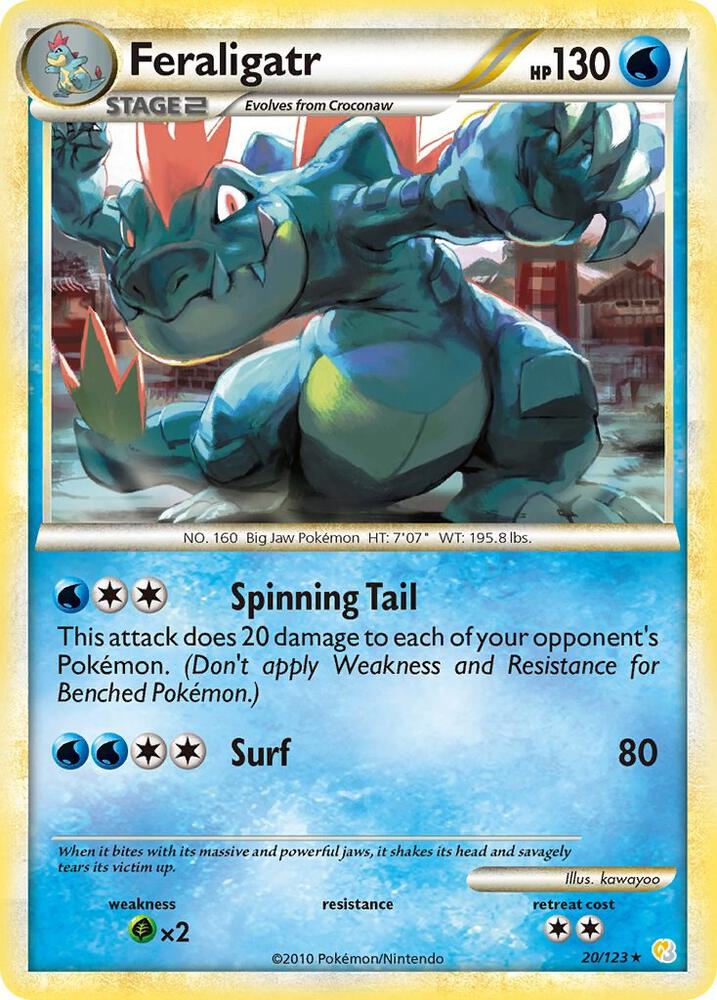 Feraligatr #20/123 - HeartGold SoulSilver - Lightly Played