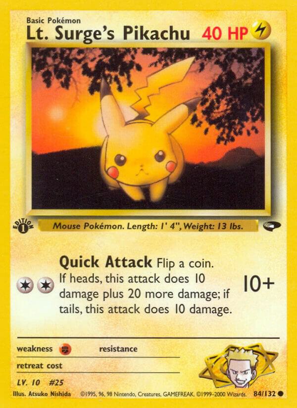 Lt. Surge's Pikachu #084/132 - Gym Challenge - Moderately Played